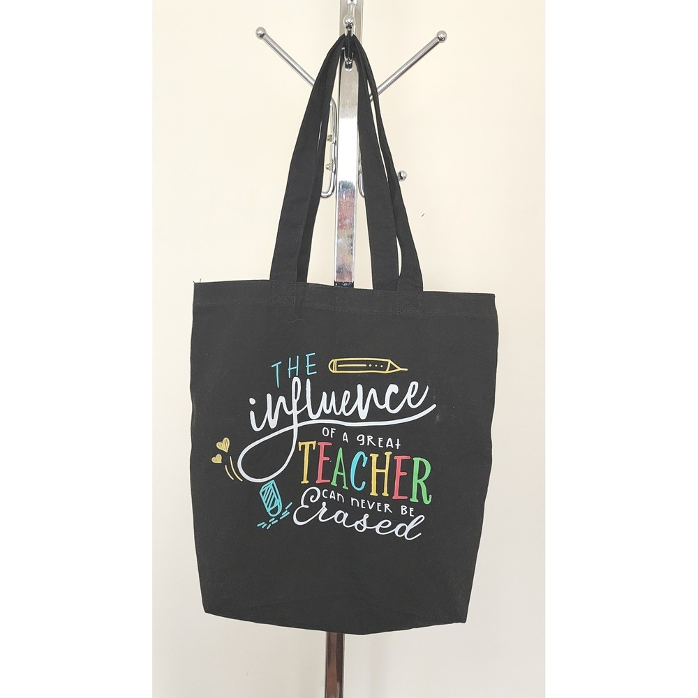 ElegantPark Teacher Appreciation‎ Tote Bag Black Canvas Influence Graphic Print